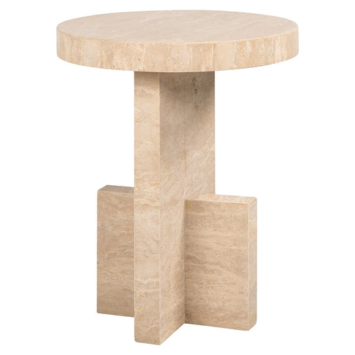 Richmond Ronde Bijzettafel Biltmore Travertin, 45cm - Beige