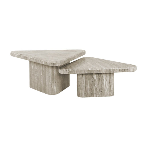 Richmond Salontafel Dwayne Marmer, Set van 2 stuks - Wit - Japandi