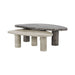 Richmond Organische Salontafel Nazario Marmer, Set van 2 stuks - Bruin - Japandi