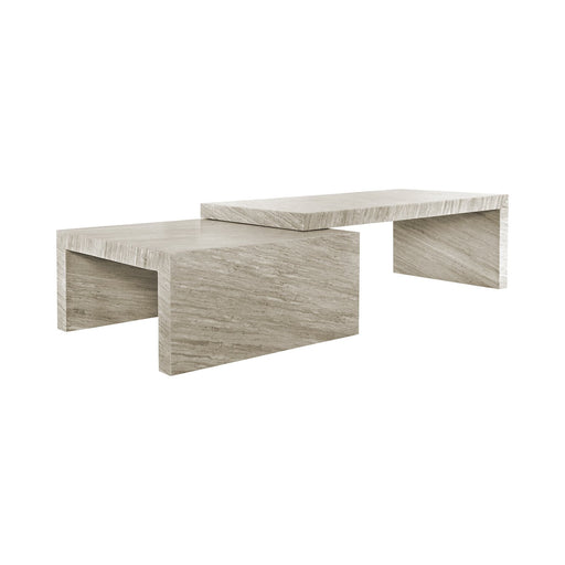 Richmond Salontafel Novaz Marmer, Set van 2 stuks - Wit - Japandi