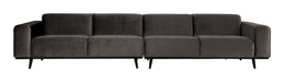 WOOOD Bank Statement 4-zits xxl, Velvet - Taupe - BePureHome