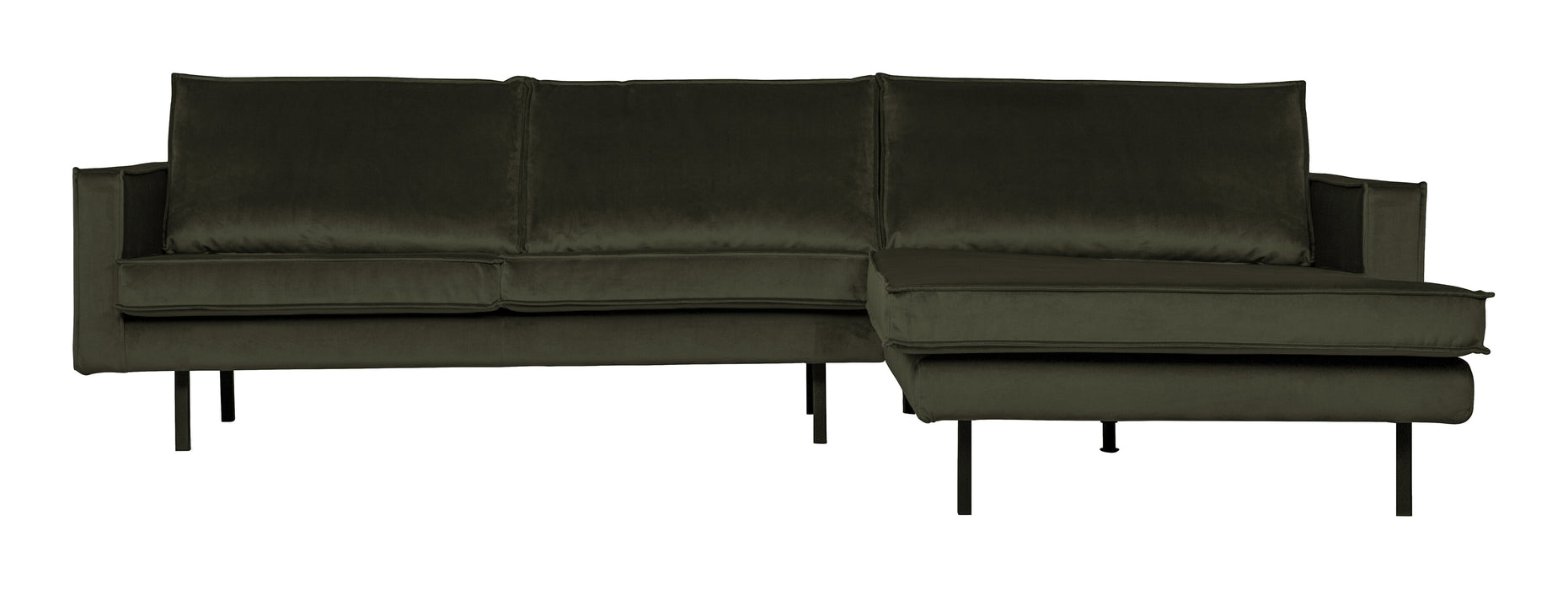 WOOOD Loungebank Rodeo Rechts, Velvet - Dark Green - BePureHome