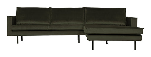 WOOOD Loungebank Rodeo Rechts, Velvet - Dark Green - BePureHome