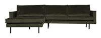 WOOOD Loungebank Rodeo Links, Velvet - Dark Green - BePureHome