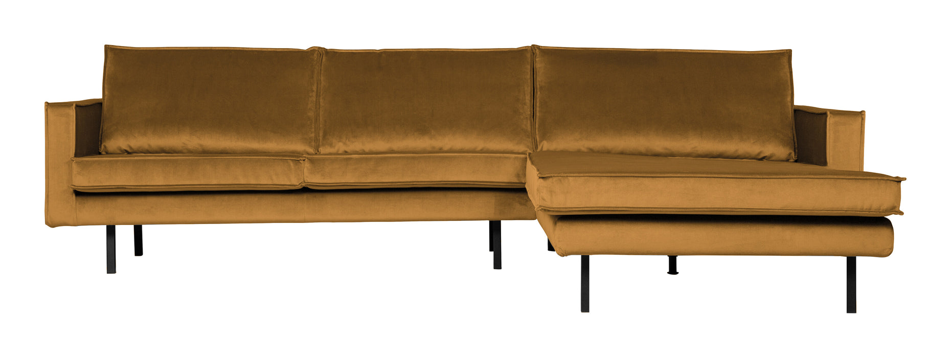 WOOOD Loungebank Rodeo Rechts, Velvet - Oker - BePureHome