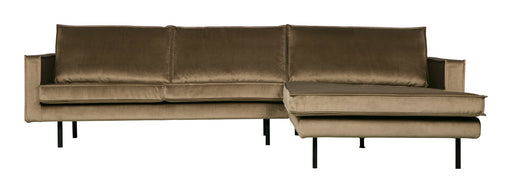 WOOOD Loungebank Rodeo Rechts, Velvet - Taupe - BePureHome