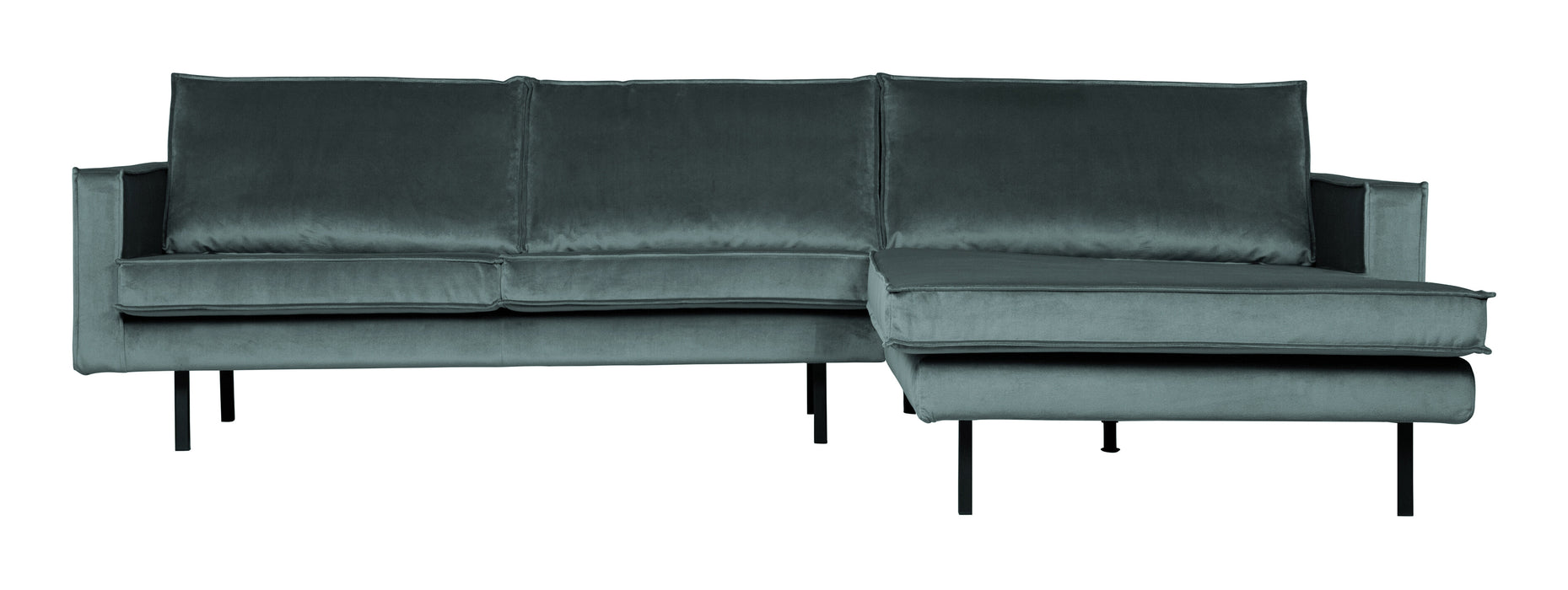 WOOOD Loungebank Rodeo Rechts, Velvet - Teal - BePureHome