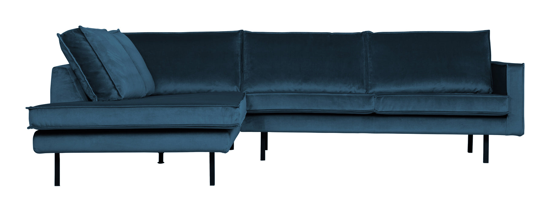 WOOOD Hoekbank Rodeo Links, Velvet - Blauw - BePureHome - ThatLyfeStyle