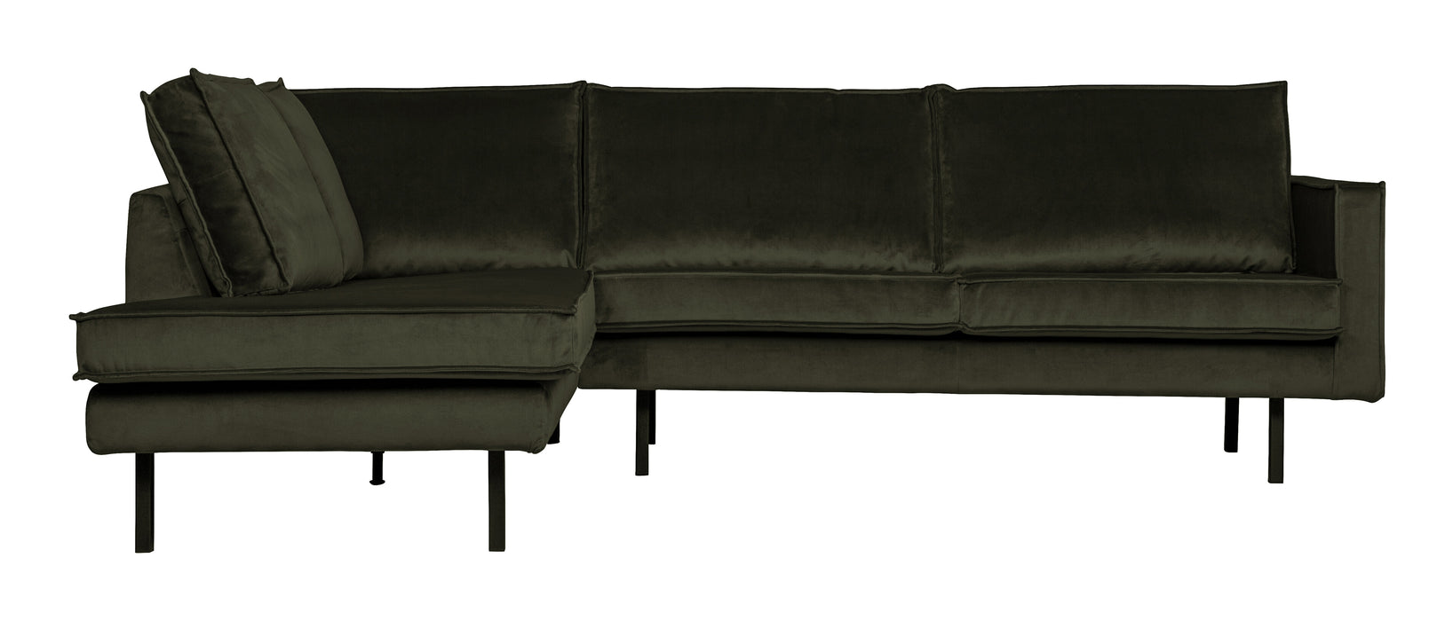 WOOOD Hoekbank Rodeo Links, Velvet - Dark Green - BePureHome