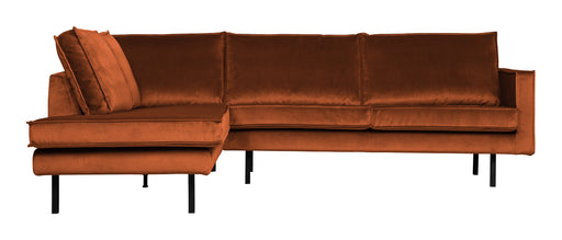 WOOOD Hoekbank Rodeo Links, Velvet - Roestbruin - BePureHome - ThatLyfeStyle