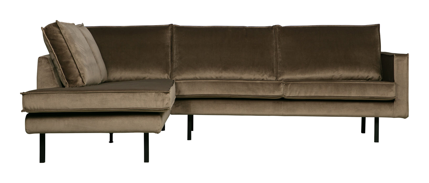 WOOOD Hoekbank Rodeo Links, Velvet - Taupe - BePureHome