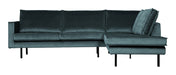 WOOOD Hoekbank Rodeo Rechts, Velvet - Teal - BePureHome
