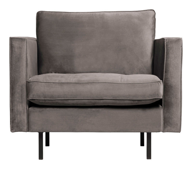 WOOOD Fauteuil Rodeo Velvet - Taupe - BePureHome