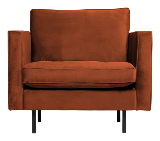 WOOOD Fauteuil Rodeo Velvet - Roestbruin - BePureHome