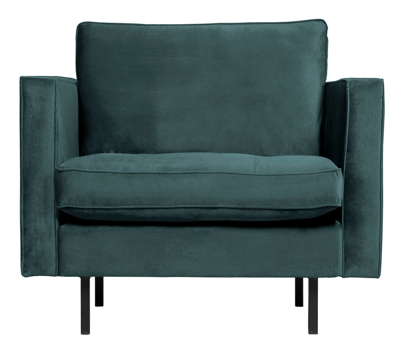 WOOOD Fauteuil Rodeo Velvet - Teal - BePureHome
