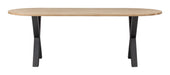 WOOOD Ovale Eettafel Tablo met X-poot, 220 x 90cm - Onbehandeld - Ovaal