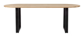 WOOOD Ovale Eettafel Tablo met U-poot, 220 x 90cm - Onbehandeld - Ovaal