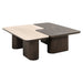 Richmond Salontafel Nando Travertinlook en eiken, Set van 2 stuks - Bruin - Vierkant