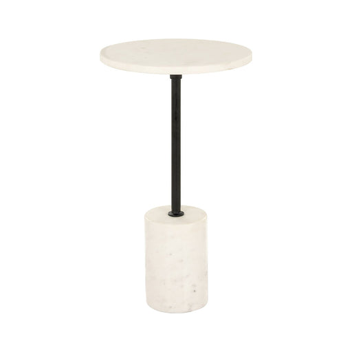 Richmond Ronde Bijzettafel Misty Marmer, 30cm - Wit