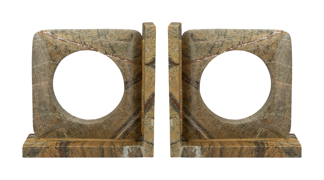 Dutchbone Boekenstandaard Satpura Marmer - Bruin - ThatLyfeStyle