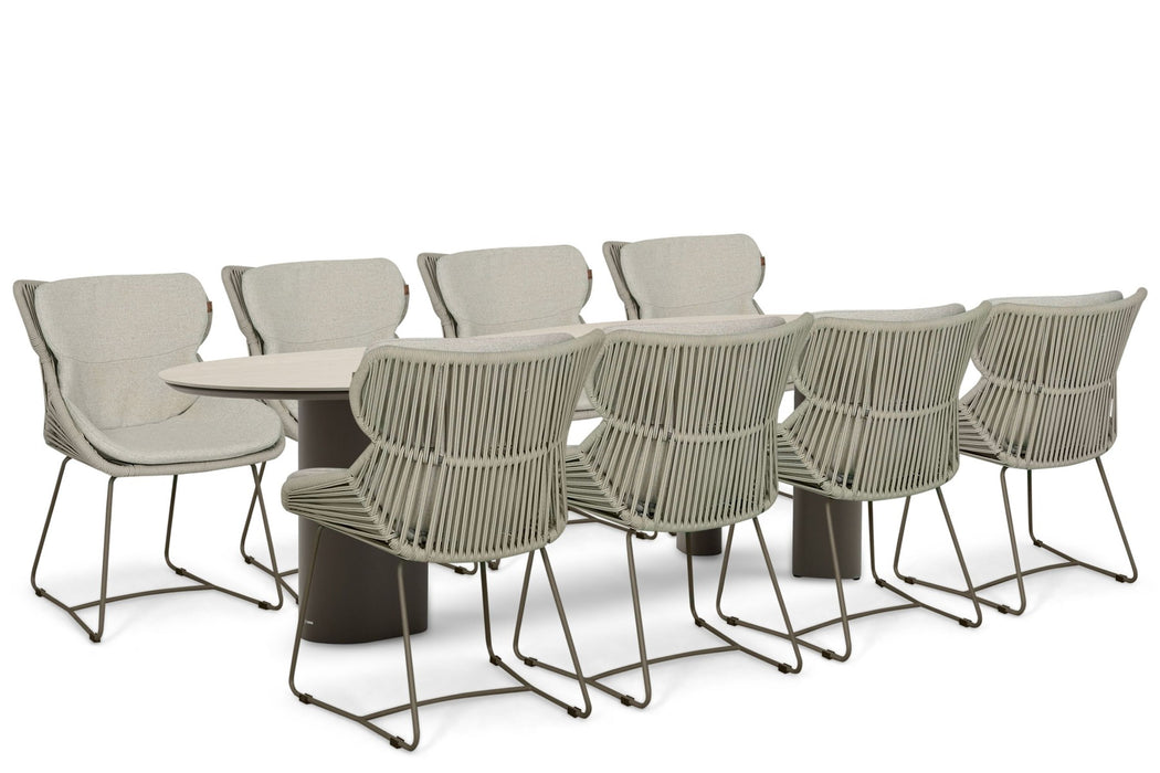 Santika Samari/Weave 300x120 cm dining tuinset 9-delig