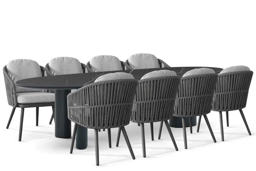 Santika Marani/Weave 300x120 cm dining tuinset 9-delig