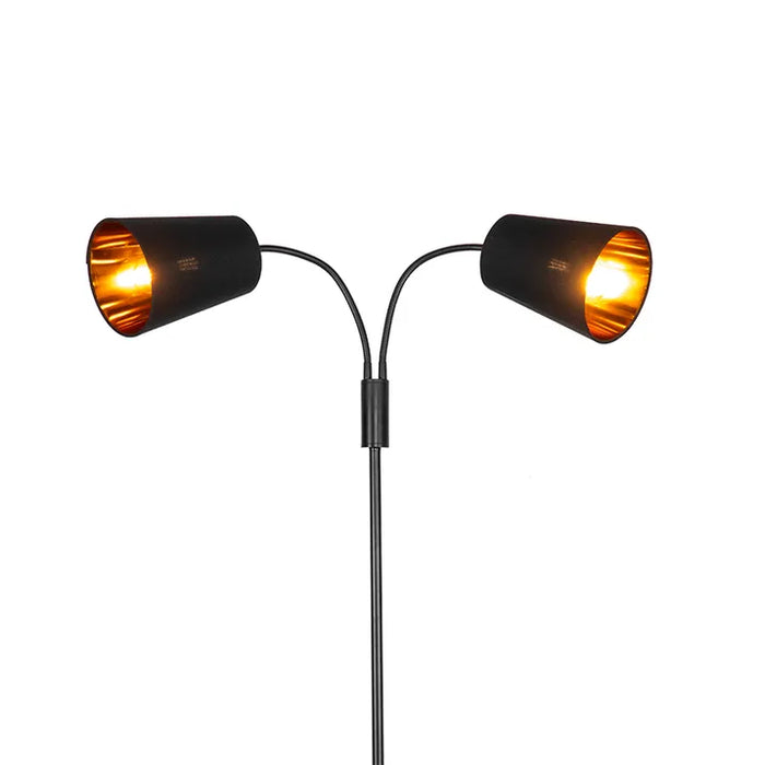 Moderne vloerlamp zwart 2-lichts - Carmen - ThatLyfeStyle