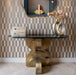 Richmond Sidetable Maddox Marmer en Brass, 130cm - Goud