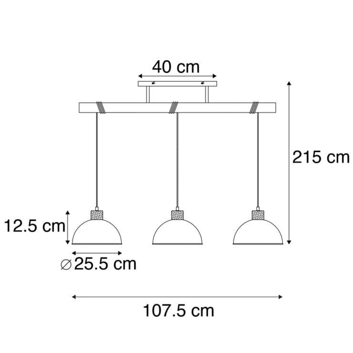 Industriële hanglamp staal 3-lichts - Arti