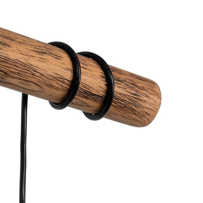 Landelijke hanglamp zwart hout 4-lichts - Stronk