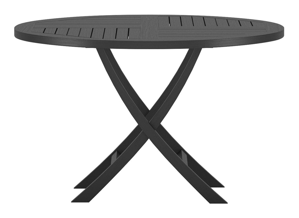 Nohr Ronde Tuintafel Amberia Teak, Ø120cm - Zwart