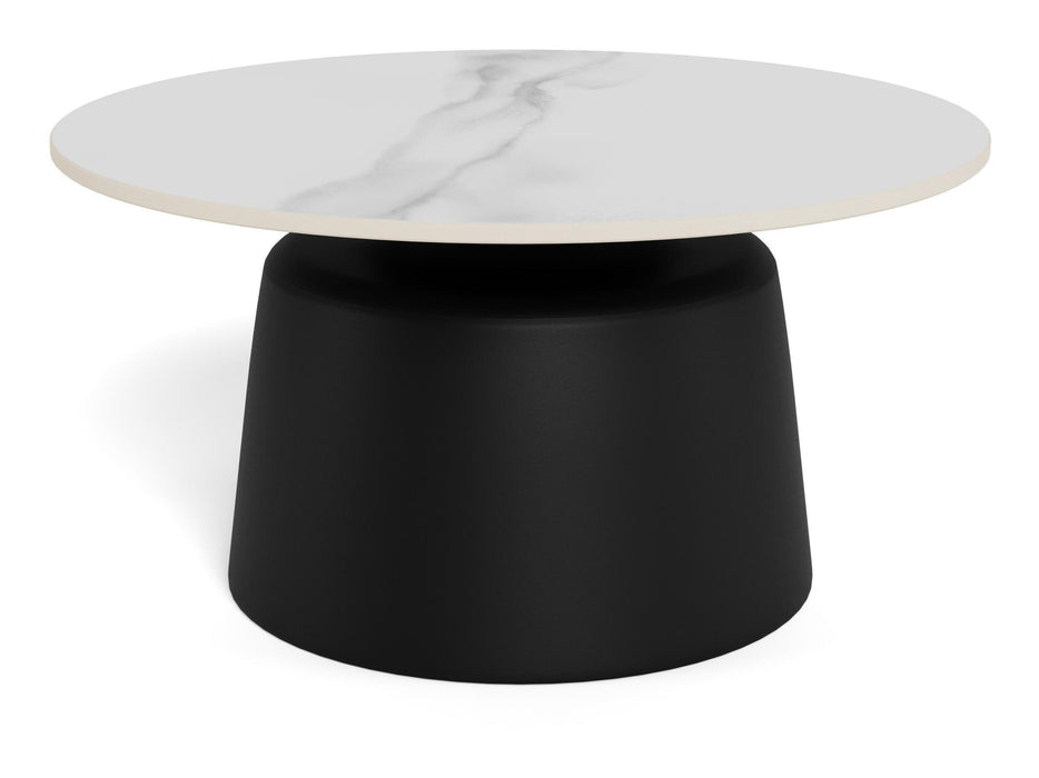 Sohome Ronde Salontafel Noelle Keramiek, 70cm - Wit/Zwart - ThatLyfeStyle