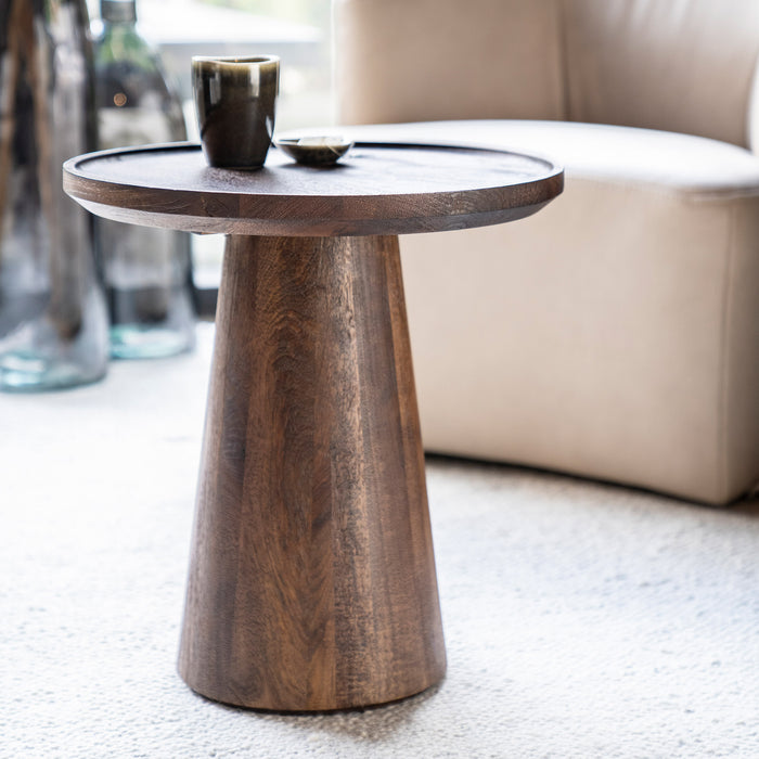 Eleonora Ronde Bijzettafel Ron Mangohout - Bruin, 46cm - Japandi