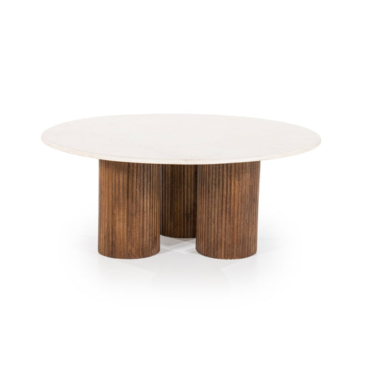 Eleonora Ronde Salontafel Xavi Marmer, 90cm - Bruin - Japandi