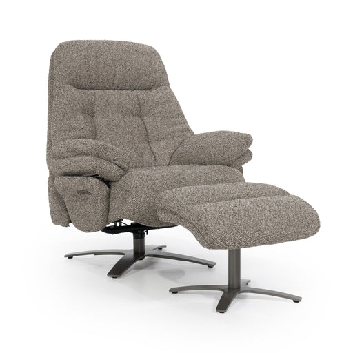 Eleonora Verstelbare Fauteuil Caleb Met voetenbank - Taupe - ThatLyfeStyle