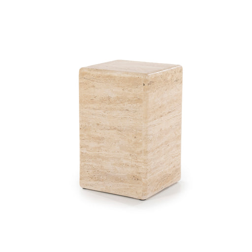 Eleonora Bijzettafel Donta Travertin, 30 x 30cm - Bruin - Vierkant