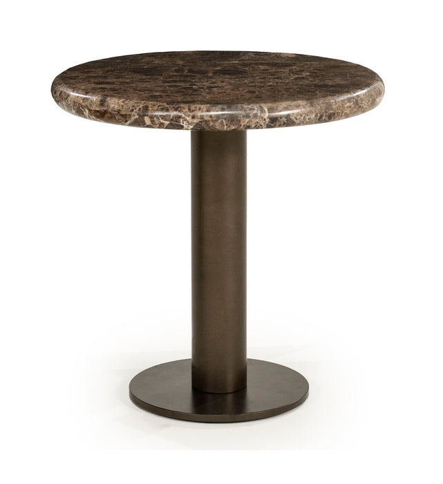 Eleonora Ronde Bijzettafel Luigi Marmer, 45cm - Bruin