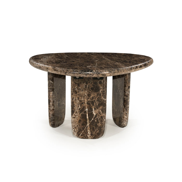 Eleonora Organische Salontafel Devin Marmer, 65 x 56cm - Bruin - ThatLyfeStyle