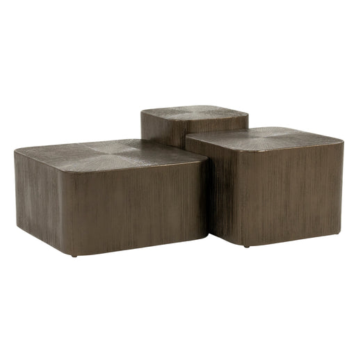 Eleonora Salontafel Silva Metaal en MDF, Set van 3 stuks - Bruin - Vierkant - ThatLyfeStyle
