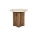Eleonora Ronde Bijzettafel Bodhi Marmer en mangohout, 50cm - Bruin