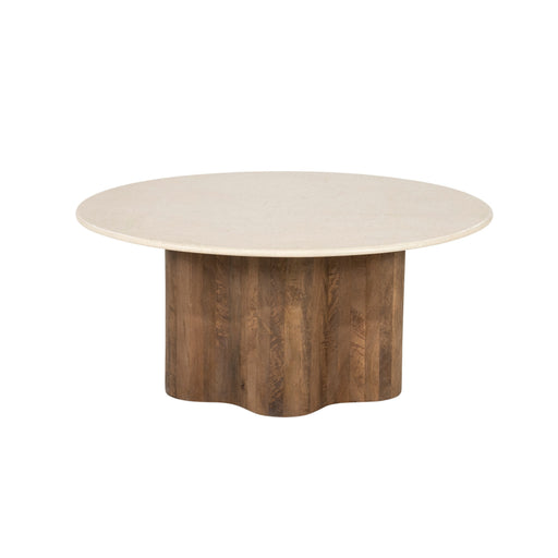 Eleonora Ronde Salontafel Bodhi Marmer en mangohout, 80cm - Bruin - ThatLyfeStyle