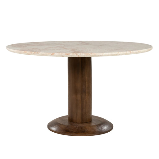 Eleonora Ronde Eettafel Ted Marmer en mangohout, 130cm - Bruin