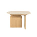 Eleonora Organische Bijzettafel Lova Travertin en eikenhout, 60 x 38cm - Naturel