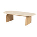 Eleonora Organische Salontafel Lova Travertin en eikenhout, 115 x 58cm - Naturel