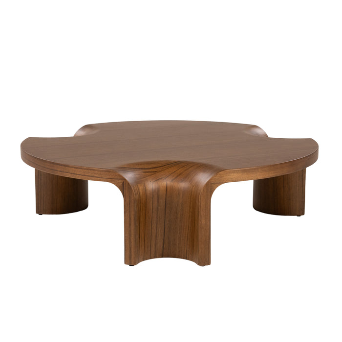 Eleonora Ronde Salontafel Avar Walnootfineer, 110cm - Bruin