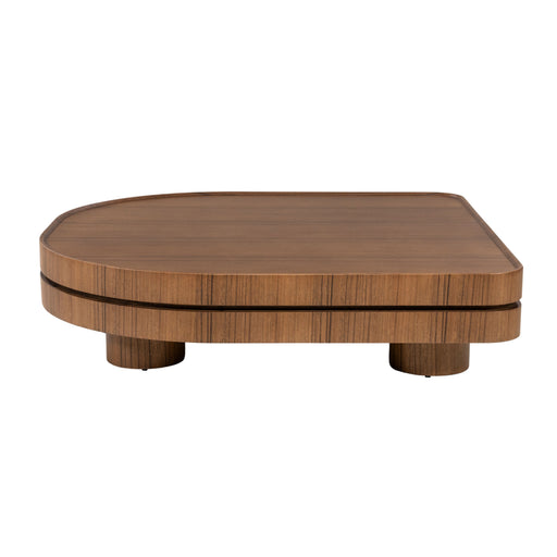 Eleonora Salontafel Arcus Walnootfineer, 122 x 122cm - Bruin