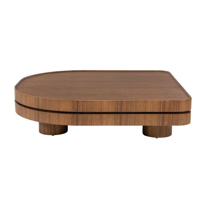 Eleonora Salontafel Arcus Walnootfineer, 122 x 122cm - Bruin