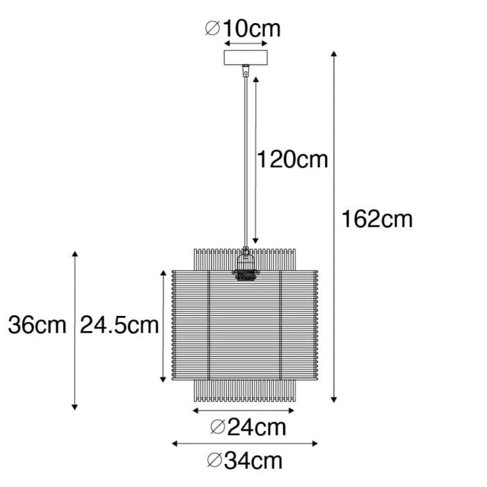 Oosterse hanglamp rotan 34 cm - Maiken - ThatLyfeStyle