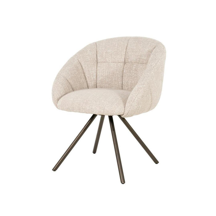Eleonora Draaibare Eetkamerstoel Tara Punto stof - Beige