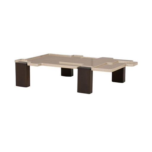 Eleonora Salontafel Macy MDF en essenhoutfineer, 130 x 85cm - Beige